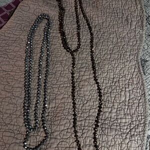 Ermish boutique style long beaded necklaces  lot of 2
